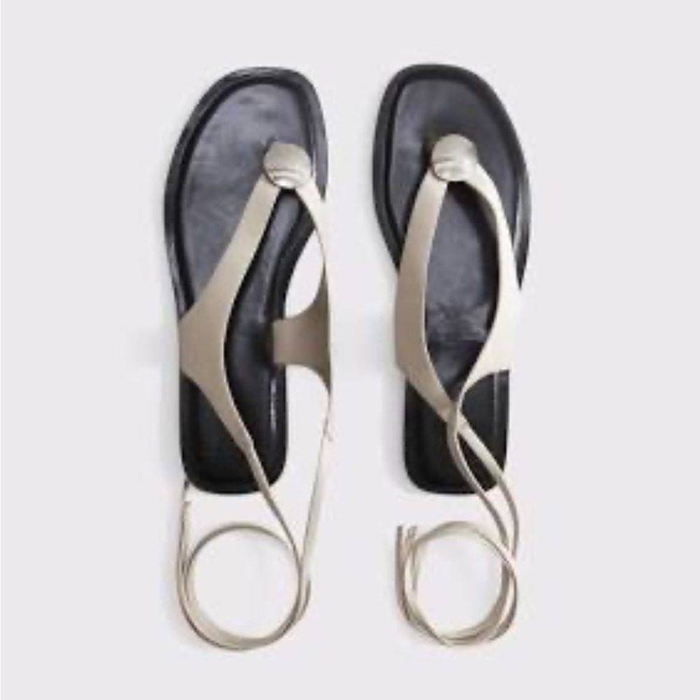 White Ankle Wrap Women's Sandals with silver hardware